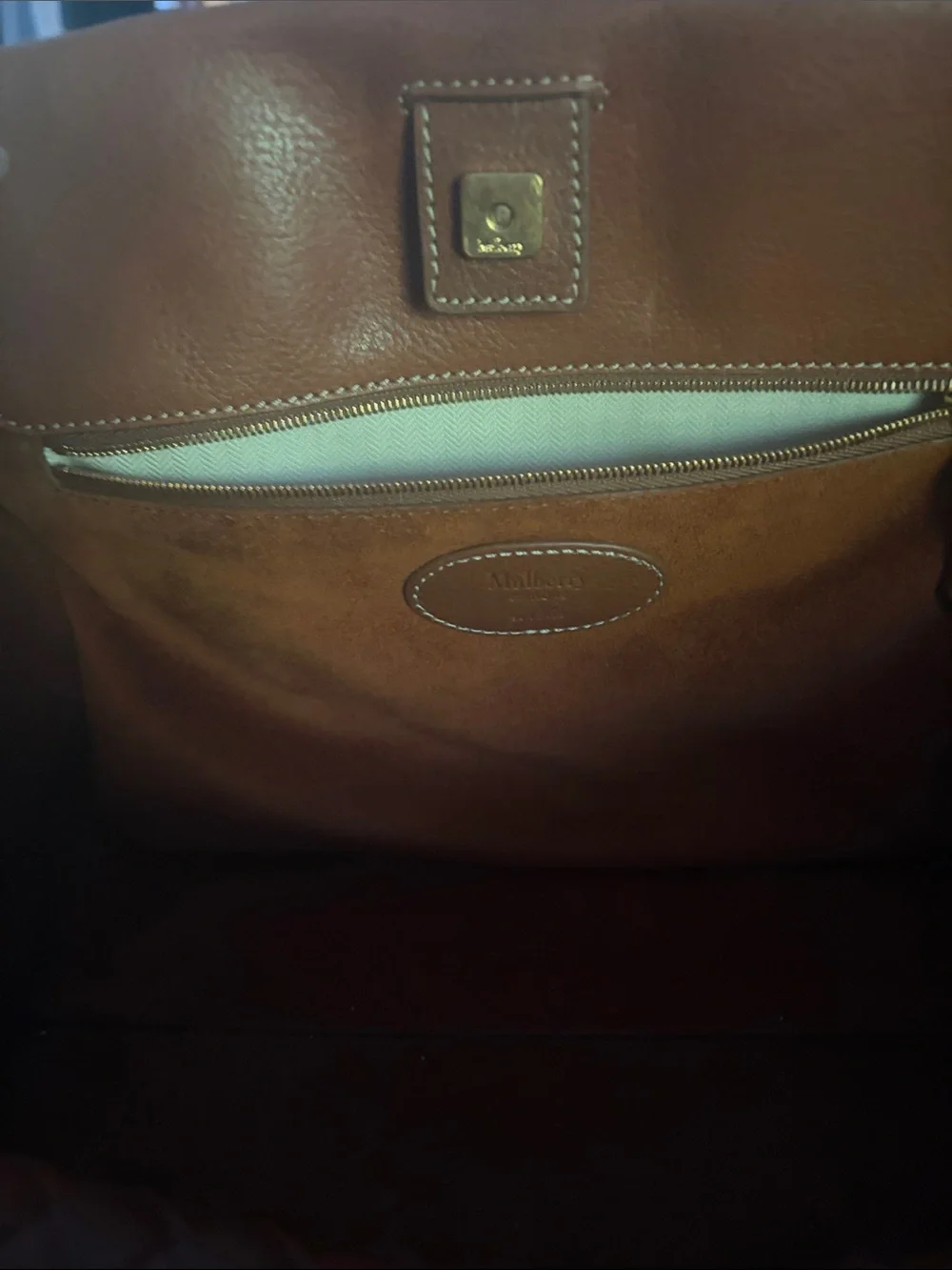 Mulberry Brown Leather Shoulder Bag with Braided Handle (Iris) - Picture 5 of 9